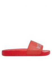 LOVE MOSCHINO Klapki JA28122G0MI13500 Czerwony. Czerwone klapki damskie Love Moschino, bez wzorów, z tworzywa sztucznego, bez obcasa. Za 519.99 zł.