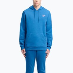 Bluza męska Reebok Identity Small Logo Fleece. Niebieskie bluzy bez kaptura męskie Reebok, m. Za 219.99 zł.
