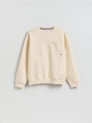 Bluza regular z bawełną - złamana biel. Bluzy bez kaptura męskie Reserved, l, z bawełny. Za 109.99 zł.