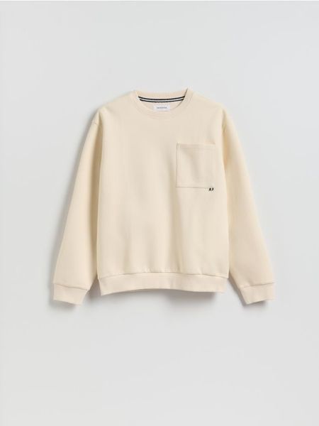 Bluza regular z bawełną - złamana biel. Bluzy bez kaptura męskie Reserved, l, z bawełny. Za 109.99 zł.