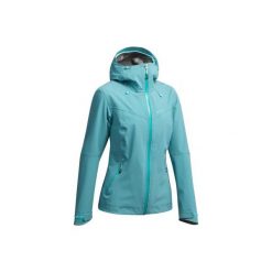 Kurtka turystyczna MH500 WTP damska. Niebieskie kurtki damskie QUECHUA, xl, bez wzorów, z elastanu, bez kaptura. Za 299.99 zł.