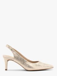 Platynowe czółenka typu slingback na szpilce. Szare czółenka damskie Ryłko, bez wzorów, z gumy, bez obcasa, na szpilce. Za 329.99 zł.