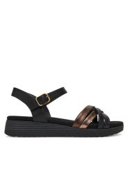 Lasocki Sandały RST-KSYMENA-01 Czarny. Czarne sandały damskie Lasocki, bez wzorów, ze skóry, bez obcasa, na koturnie. Za 159.99 zł.