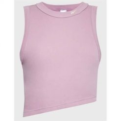 Koszulka treningowa damska Reebok HK4929. Czerwone bluzki sportowe damskie Reebok, m, z bawełny, z asymetrycznym kołnierzem, bez ramiączek. Za 103.00 zł.