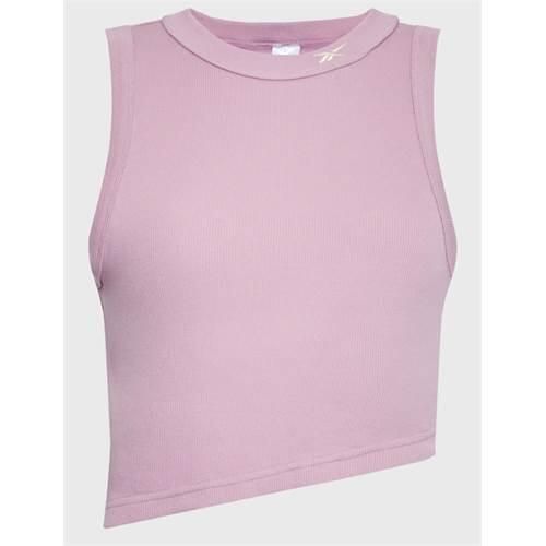Koszulka treningowa damska Reebok HK4929. Czerwone bluzki sportowe damskie Reebok, l, z bawełny, z asymetrycznym kołnierzem, bez ramiączek. Za 98.00 zł.