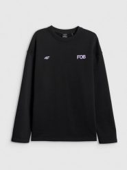 4F Bluza dresowa nierozpinana bez kaptura damska - czarna XL. Czarne bluzy bez kaptura damskie 4f, xl, z dresówki. Za 149.99 zł.