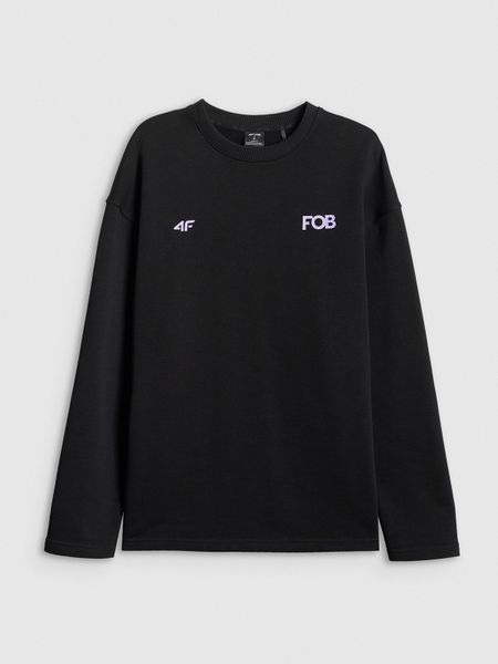 4F Bluza dresowa nierozpinana bez kaptura damska - czarna XL. Czarne bluzy bez kaptura damskie 4f, xl, z dresówki. Za 149.99 zł.