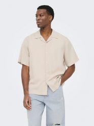 ONLY & SONS Koszula "Onsperu" - Regular fit - w kolorze beżowym rozmiar: XXL. Brązowe koszule męskie Only & Sons, xxl, bez wzorów, z lyocellu, bez kołnierzyka, bez ramiączek. Za 69.91 zł.