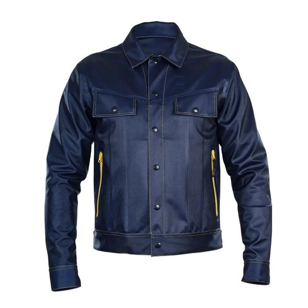 Kurtka PROS Denim Alex 02 Dark Denim. Niebieskie kurtki męskie Pros, xs, bez wzorów, z denimu, bez kaptura. Za 799.90 zł.