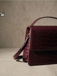 Mała torebka z imitacji krokodylej skóry - bordowy. Czerwone torebki klasyczne damskie Sinsay, bez wzorów, ze skóry, małe, bez dodatków. Za 39.99 zł.