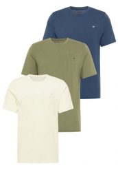 3 Pak T-Shirt Mustang Style Alex Beżowy Khaki Niebieski. Brązowe t-shirty męskie Mustang, xl, bez wzorów, bez kołnierzyka. W wyprzedaży za 119.99 zł.