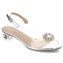 Srebrne Sandały S.Barski Eleganckie Obuwie Damskie Z Broszką. Szare broszki damskie S.BARSKI, srebrne. Za 159.00 zł.