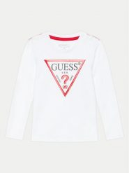 Guess Bluzka N84I24 K8HM0 Biały Regular Fit. Białe t-shirty chłopięce Guess, z aplikacjami, z bawełny, bez ramiączek. Za 89.99 zł.