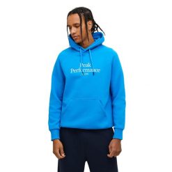 Bluza Peak Performance męska Original Hood niebieska - M. Niebieskie bluzy bez kaptura męskie Peak Performance, m. W wyprzedaży za 499.00 zł.