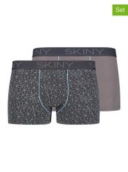 Skiny Bokserki (2 pary) w kolorze szarym i antracytowym rozmiar: M. Czarne bokserki męskie Skiny, bez wzorów. Za 87.81 zł.