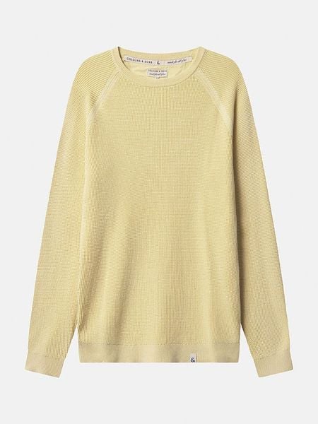 COLOURS & SONS Sweter w kolorze żółtym rozmiar: M. Żółte swetry męskie COLOURS & SONS, m, bez wzorów, z bawełny, bez kołnierzyka. Za 144.95 zł.