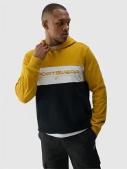 4F Bluza dresowa nierozpinana z kapturem męska - żółta M. Żółte bluzy z kapturem męskie 4f, m, z bawełny. W wyprzedaży za 139.99 zł.