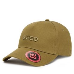 Czapka z daszkiem HUGO. Zielone czapki męskie Hugo, bez wzorów. Za 109.99 zł.