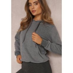 Ciemnoszara Bluza z Kapturem Lemine. Szare bluzy z kapturem damskie Renee, l, z dzianiny. Za 29.99 zł.