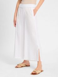Comma casual identity Damskie spodnie materiałowe z zawartością lnu Kobiety len biały jednolity, 44. Białe spodnie materiałowe damskie comma casual identity, bez wzorów, ze lnu, casualowe. Za 399.95 zł.