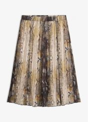 Spódnica plisowana z połyskującą nicią. Czarne spódniczki damskie bonprix, bez wzorów, ze skóry, eleganckie. Za 149.99 zł.