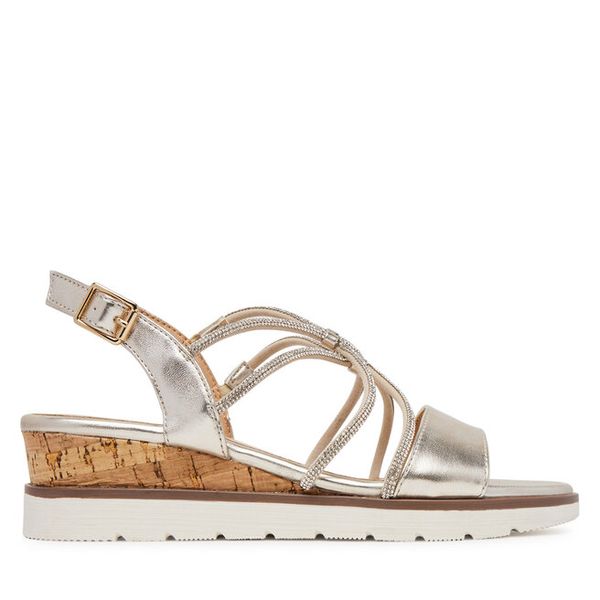 Sandały Clara Barson. Żółte sandały damskie Clara Barson, bez wzorów, bez obcasa, na koturnie. Za 129.99 zł.