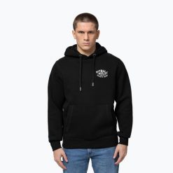 Bluza męska Pitbull Hero Hooded. Czarne bluzy bez kaptura męskie PITBULL, m, z bawełny. Za 249.99 zł.
