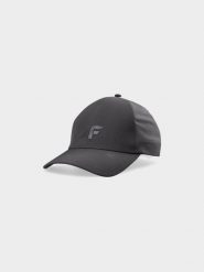 4F Czapka z daszkiem strapback uniseks - szara L/XL. Szare czapki z daszkiem damskie 4f, z aplikacjami, z elastanu. W wyprzedaży za 49.99 zł.