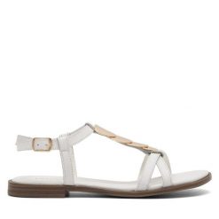 Sandały Lasocki. Białe sandały damskie Lasocki, bez wzorów, bez obcasa, na płaskiej podeszwie. Za 159.99 zł.