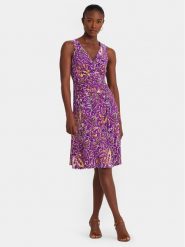 LAUREN RALPH LAUREN Sukienka koktajlowa 250928509001 Fioletowy Regular Fit. Fioletowe sukienki damskie Lauren Ralph Lauren, bez wzorów, z syntetyku, wizytowe, bez kołnierzyka, bez ramiączek. Za 609.99 zł.