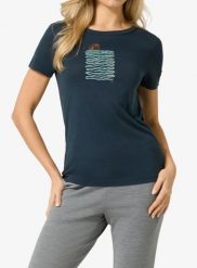 Koszulka merino damska Super.natural Sea Line Tee. Niebieskie t-shirty damskie Super.natural, m, bez wzorów, z dzianiny, bez kołnierzyka. Za 247.49 zł.