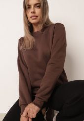 Brązowa Bluza Klasyczna z Polarową Podszewką Embri. Brązowe bluzy bez kaptura damskie Born2be, l, z jeansu. Za 49.99 zł.