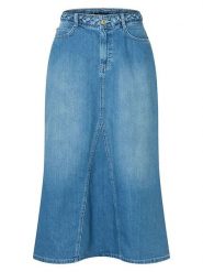 More & More Spódnica dżinsowa w kolorze niebieskim rozmiar: 38. Niebieskie spódniczki damskie MORE & MORE, bez wzorów, z bawełny, klasyczne, z podwyższonym stanem, maxi. Za 158.10 zł.