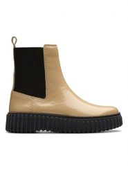 Clarks Skórzane sztyblety "Torhill Maple" w kolorze beżowym rozmiar: 36. Brązowe botki damskie Clarks, sportowe, bez obcasa, bez zapięcia. Za 281.76 zł.