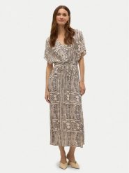 Vero Moda Sukienka letnia Menny 10303701 Beżowy Loose Fit. Brązowe sukienki damskie Vero Moda, na lato, s, bez wzorów, z wiskozy, bez kołnierzyka, bez ramiączek. Za 159.99 zł.
