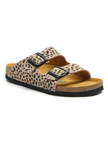 Comfortfusse Skórzane klapki w kolorze beżowym rozmiar: 37. Brązowe klapki damskie Comfortfusse, bez wzorów, z materiału, bez obcasa. Za 223.99 zł.