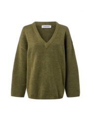 EDITED sweter z dzianiny - Urielle Kobiety zielony, 34. Zielone swetry klasyczne damskie Edited, z dzianiny, bez kołnierzyka. Za 179.95 zł.