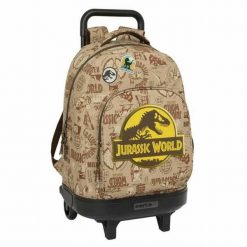 Torba szkolna z kółkami Jurassic World Poliester 300D. Brązowe torebki klasyczne damskie PRO BRANDS, bez wzorów, z poliesteru, bez dodatków. W wyprzedaży za 245.80 zł.