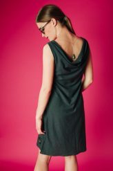 Sukienka z Kamykiem Grafit. Szare sukienki damskie Hultaj Polski, na co dzień, l, bez wzorów, z bawełny, eleganckie, bez kołnierzyka, bez ramiączek, midi, proste. Za 189.00 zł.