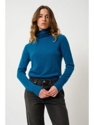 AUTHENTIC CASHMERE Kaszmirowy golf "Bise" w kolorze niebieskim rozmiar: M. Niebieskie golfy damskie AUTHENTIC CASHMERE, m, bez wzorów, z kaszmiru, bez ramiączek. Za 410.94 zł.