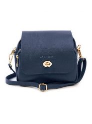 Lia Biassoni Skórzana torebka w kolorze granatowym - 23 x 20 x 9 cm rozmiar: onesize. Niebieskie torebki klasyczne damskie Lia Biassoni, bez wzorów, z materiału, bez dodatków. Za 260.99 zł.