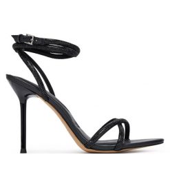 Sandały Aldo. Czarne sandały damskie Aldo, bez wzorów, bez obcasa, na szpilce. Za 419.99 zł.