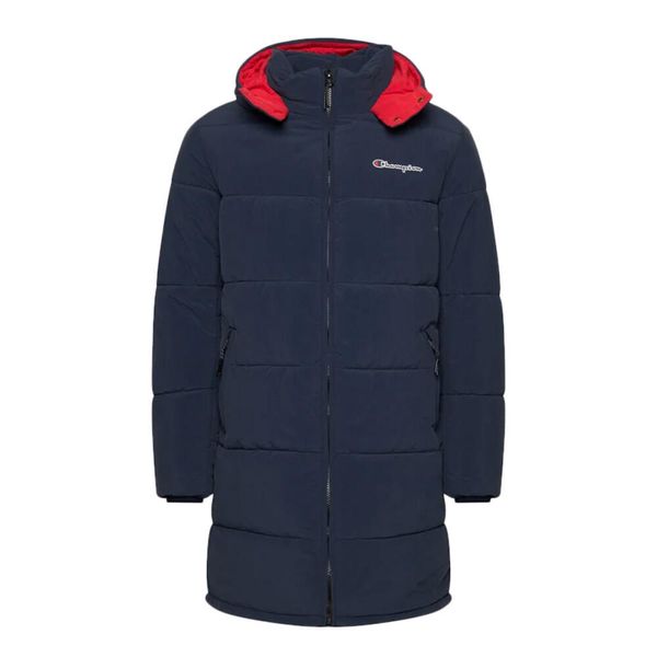 Kurtka uniwersalna męska Champion Script Logo Back Padded Hooded. Niebieskie kurtki męskie CHAMPION, m, bez wzorów, z bawełny, z kapturem. Za 1,116.00 zł.