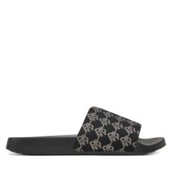 Klapki DKNY. Czarne klapki damskie DKNY, bez wzorów, bez obcasa. Za 189.99 zł.