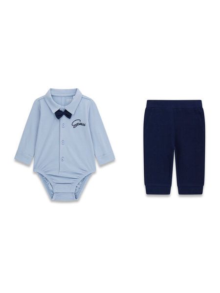 Guess Komplet bluza, body i spodnie dresowe P6RG02 KA6W1 Kolorowy Regular Fit. Bluzy i bluzki niemowlęce Guess, z aplikacjami, z bawełny. Za 269.99 zł.