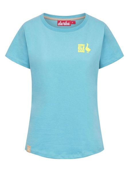 Derbe Koszulka w kolorze błękitnym rozmiar: S. Niebieskie bluzki damskie Derbe, s, bez wzorów, z bawełny, bez kołnierzyka, bez ramiączek. Za 84.21 zł.