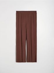 Wiskozowe spodnie palazzo Plus Size - brązowy. Brązowe spodnie materiałowe damskie Sinsay, bez wzorów, z wiskozy, plus size. Za 49.99 zł.