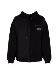 Les Hommes Bluza "Zip Hoodie" | LBH3000700N | Mężczyzna | Czarny. Czarne bluzy z kapturem męskie Les Hommes, m, z bawełny. W wyprzedaży za 799.00 zł.
