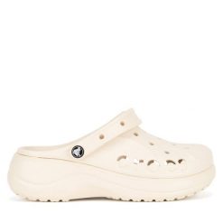 Klapki Crocs. Brązowe klapki damskie Crocs, bez wzorów, bez obcasa. Za 249.99 zł.