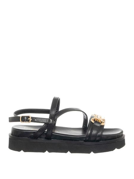 Patrizia Pepe Skórzane sandały w kolorze czarnym rozmiar: 39. Czarne sandały damskie Patrizia Pepe, bez wzorów, bez obcasa. Za 350.95 zł.